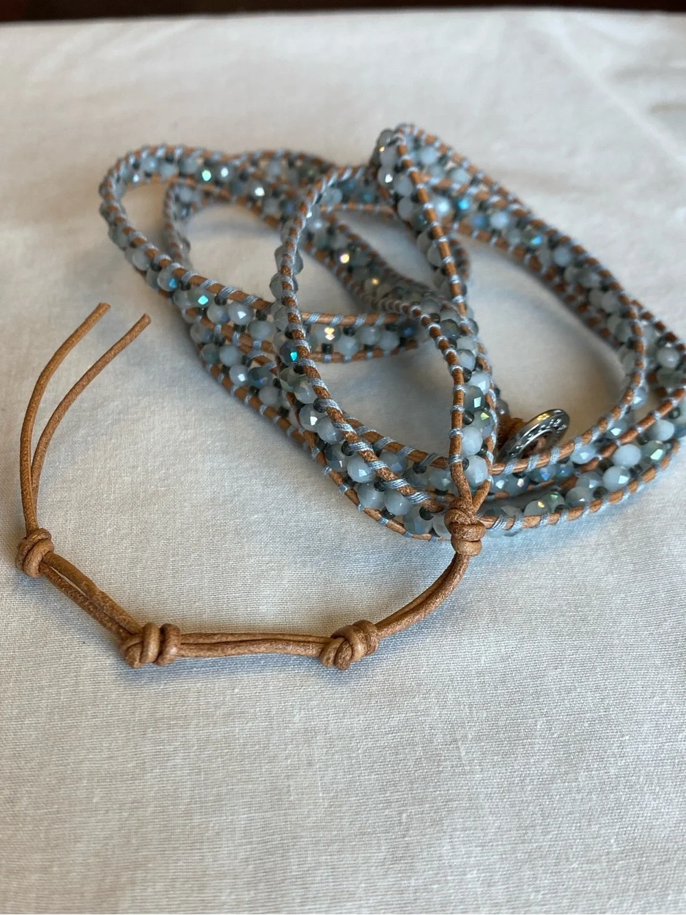 NWOT & VHTF -Victoria Emerson 5-Layer Wrap Beaded Bracelet | Pale Gray | Retired